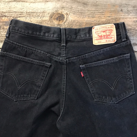 Levi's Other - Levi’s 550 Relaxed Fit Black Denim 34 x 34